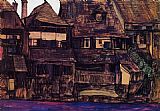 Houses on the Moldau Krumau by Egon Schiele